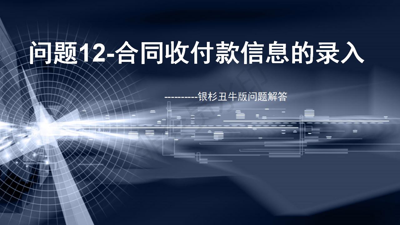 问题12--合同收付款信息的录入