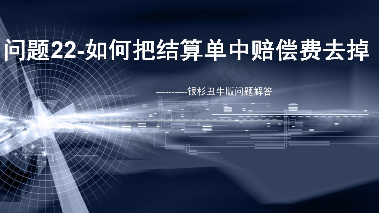 问题22--如何把结算单中赔偿费去掉